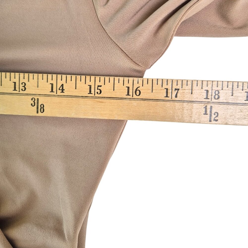 Abercrombie & Fitch Wrap Bodysuit Sz Med Long Sleeve Lined Tan Soft NWT Classic - Picture 5 of 9